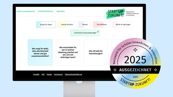 Qualitätscheck für Schüler:innenfirmen von Startup Zukunft! 