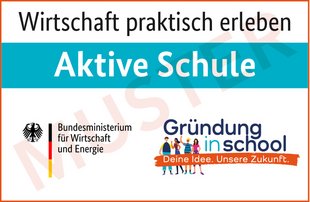 Dieses Siegel signalisiert eine offizielle Auszeichnung für Schulen, die sich im Rahmen von „Gründung in School“ besonders im Bereich wirtschaftliche Bildung engagieren.