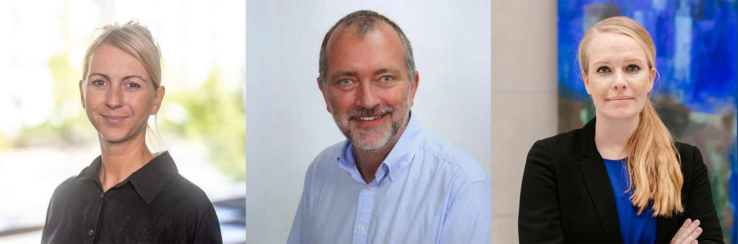 Porträtfotos Larissa Knuth (IHK Potsdam), Lehrkraft Thomas Jandt und Jana Heiberger (DIHK)