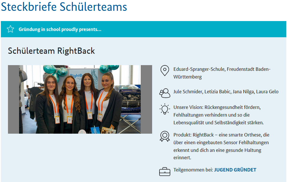 Schülersteckbrief neue Rubrik