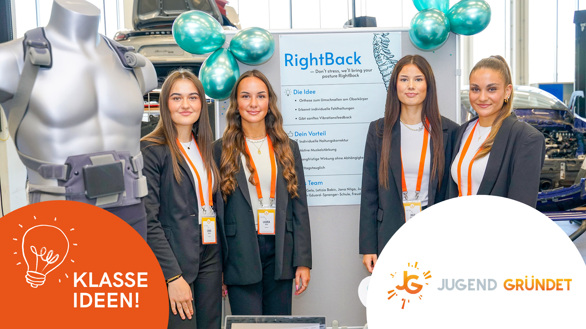 Porträt von Schülerteam RightBack beim JUGEND GRÜNDET Bundeswettbewerb 2025